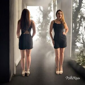 ROLAND MOURET TOLVERNE PLAYSUIT BLACK ROMPER JUMPSUIT w/ POCKETS SIZE 4